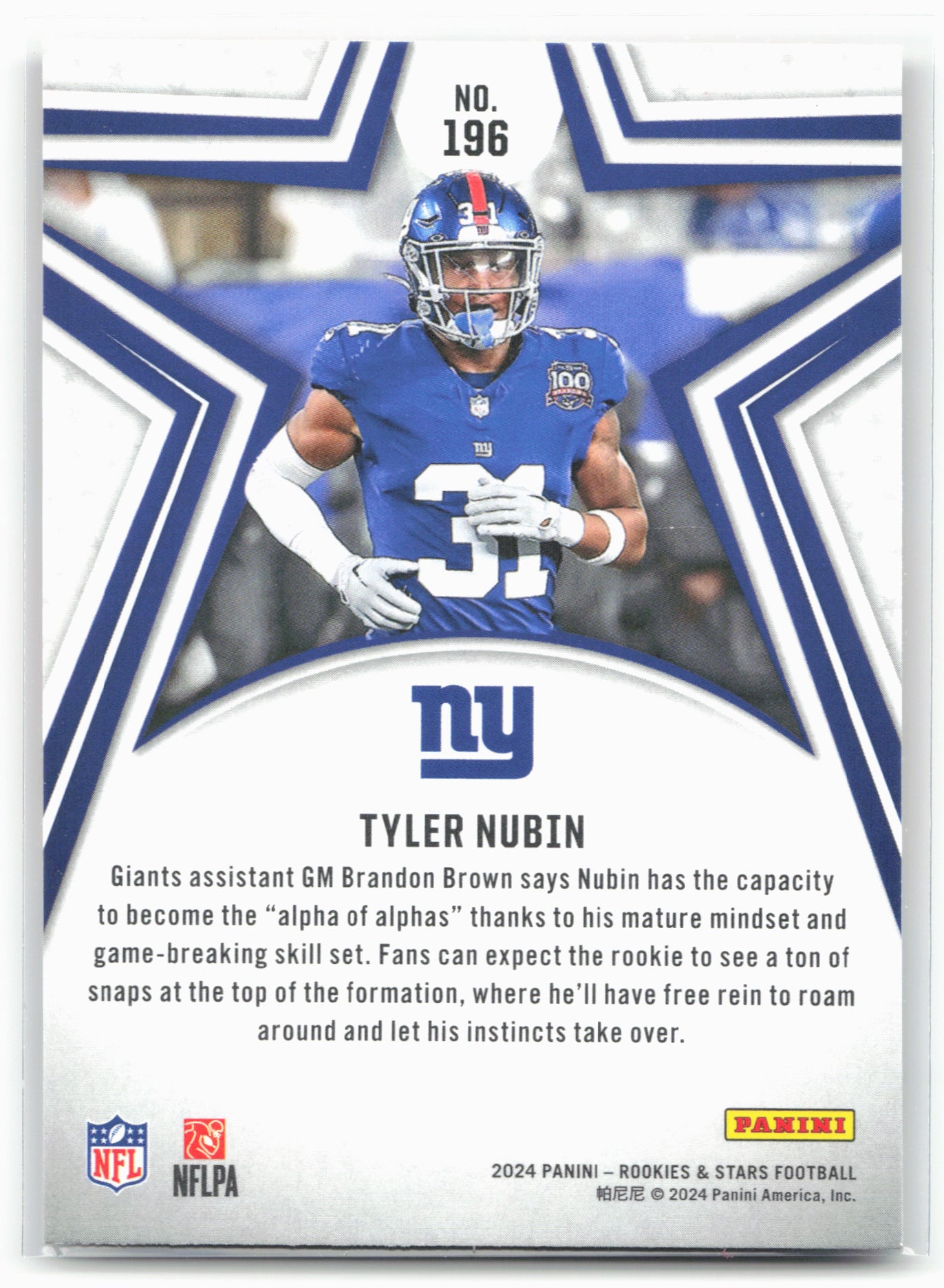 2024 Panini Rookies & Stars #196 Tyler Nubin Red