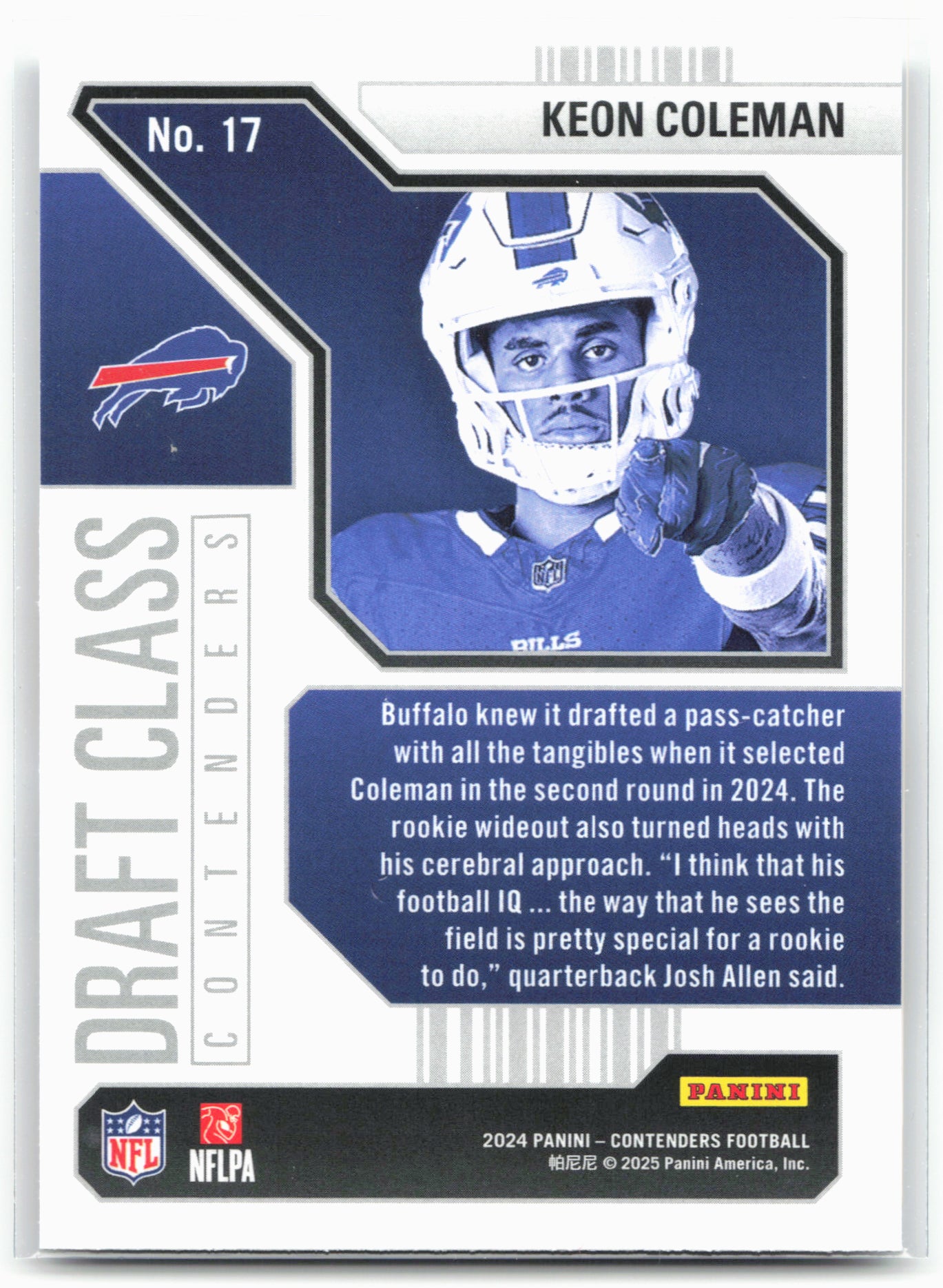 2024 Panini Contenders #17 Keon Coleman Draft Class Contenders Red