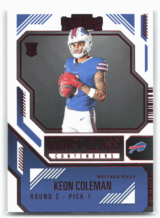 2024 Panini Contenders #17 Keon Coleman Draft Class Contenders Red
