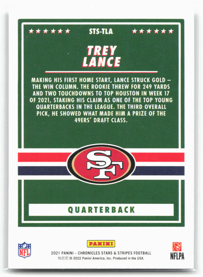 2021 Panini Chronicles #STS-TLA Trey Lance Stars and Stripes