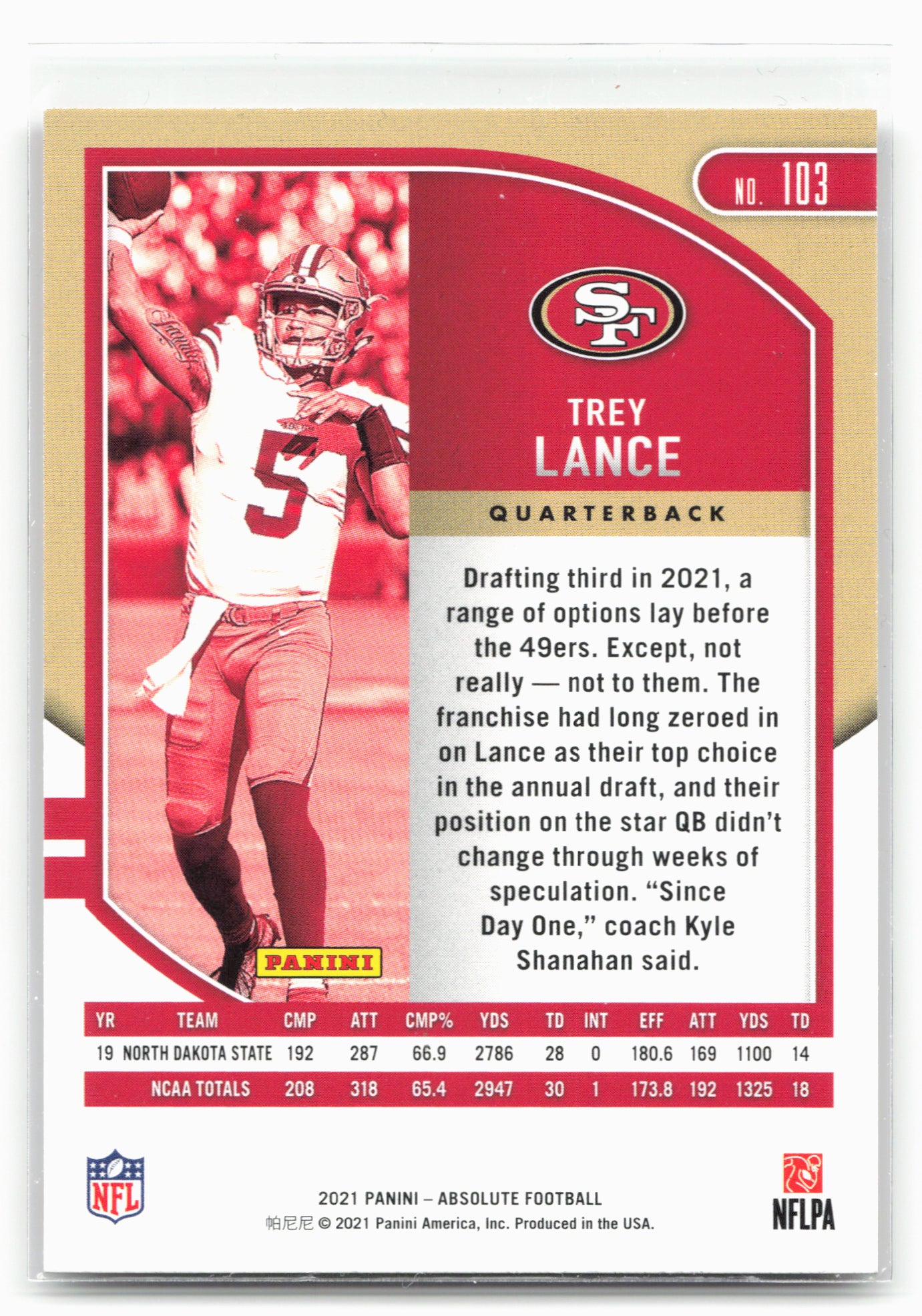 2021 Panini Absolute #103 Trey Lance Retail