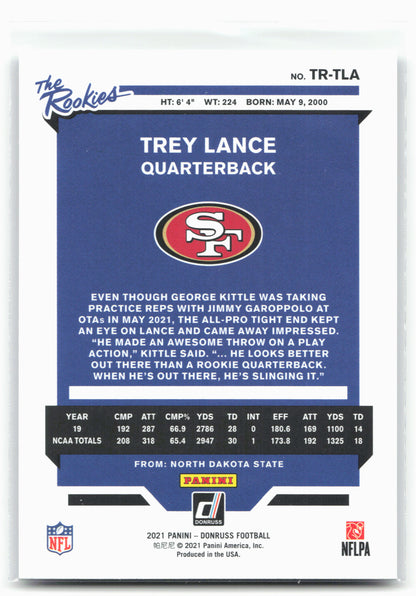 2021 Donruss #TR-TLA Trey Lance The Rookies