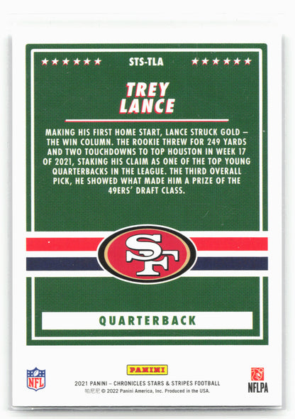 2021 Panini Chronicles #STS-TLA Trey Lance Stars and Stripes 26415
