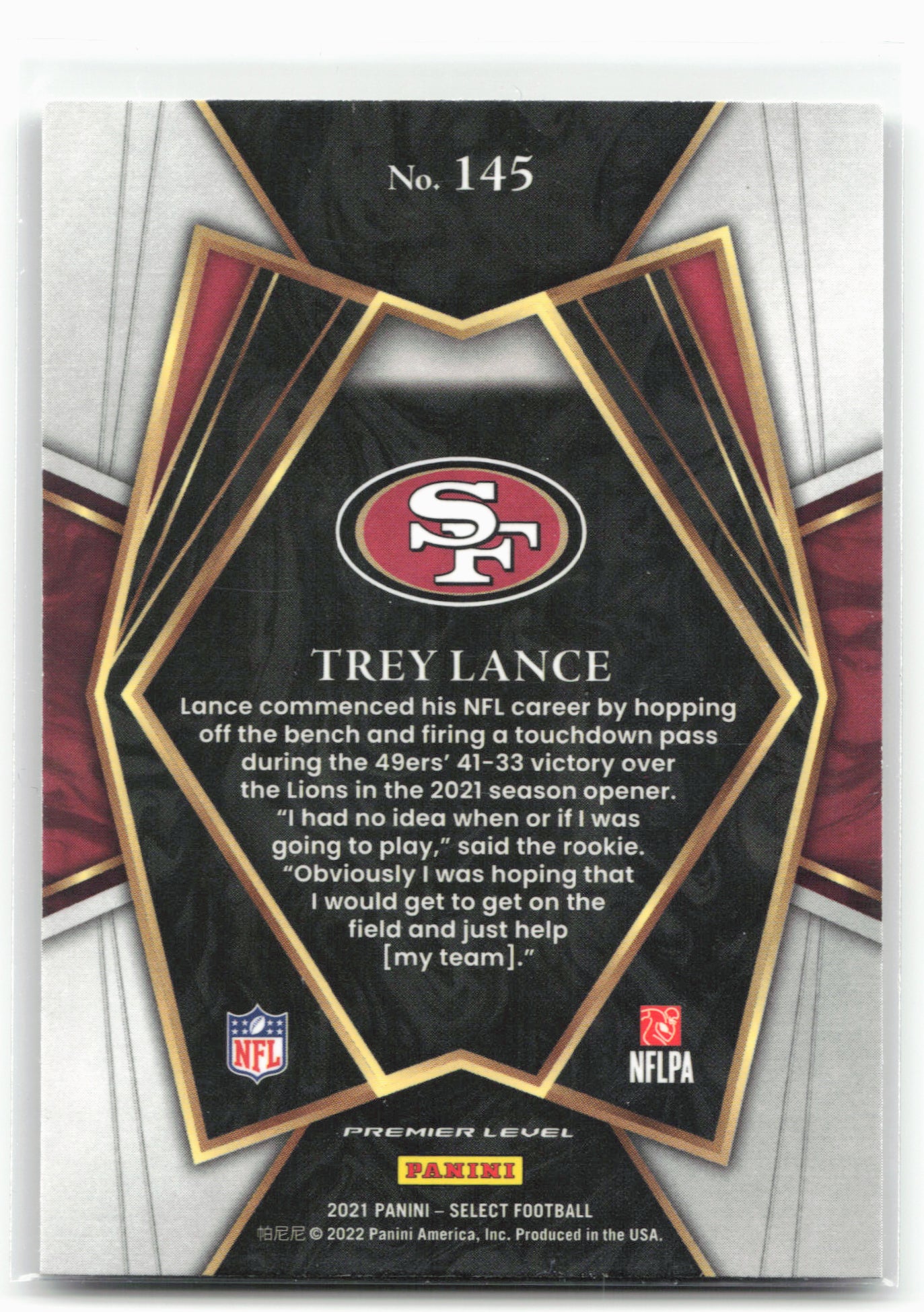 2021 Panini Select #145 Trey Lance