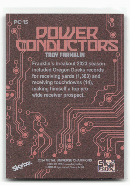 2024 SkyBox Metal Universe Champions #PC-15 Troy Franklin Power Conductors