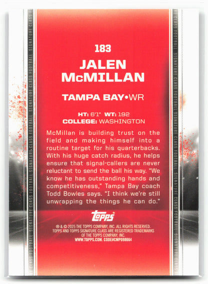 2024 Topps Signature Class #183 Jalen McMillan Bronze