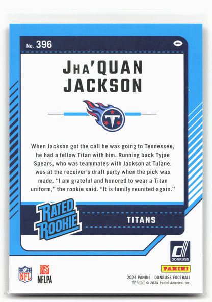 2024 Donruss #396 Jha'Quan Jackson Press Proof Red