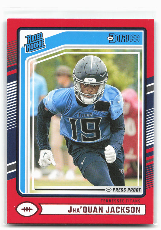 2024 Donruss #396 Jha'Quan Jackson Press Proof Red