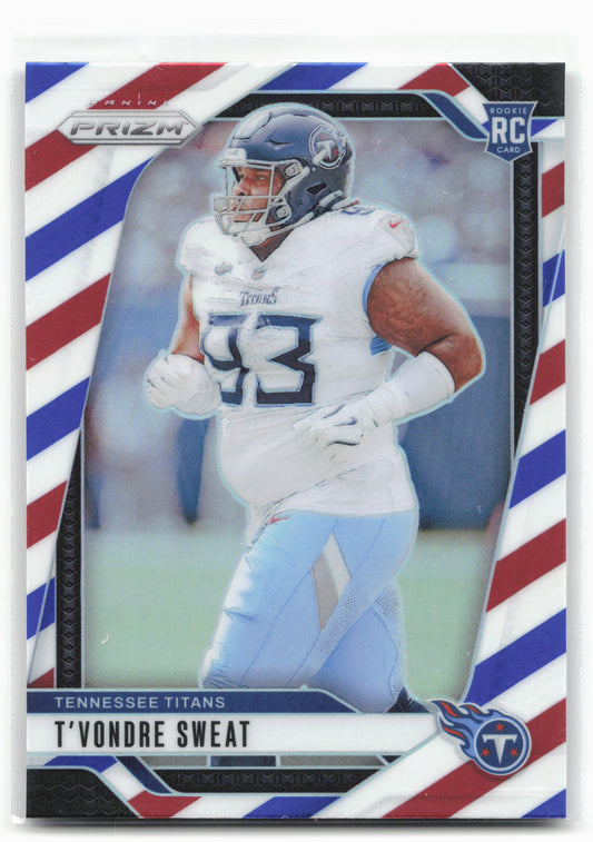 2024 Panini Prizm #394 T'Vondre Sweat Red White and Blue