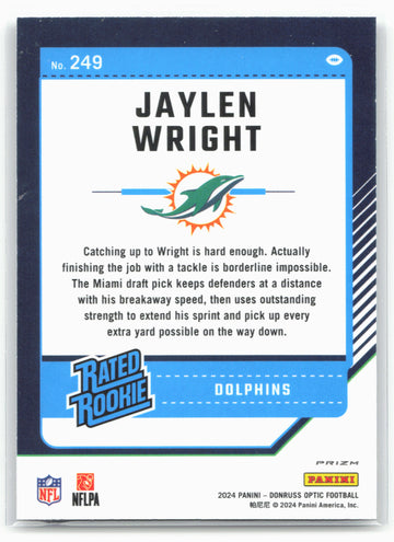
2024 Donruss Optic #249 Jaylen Wright Stars