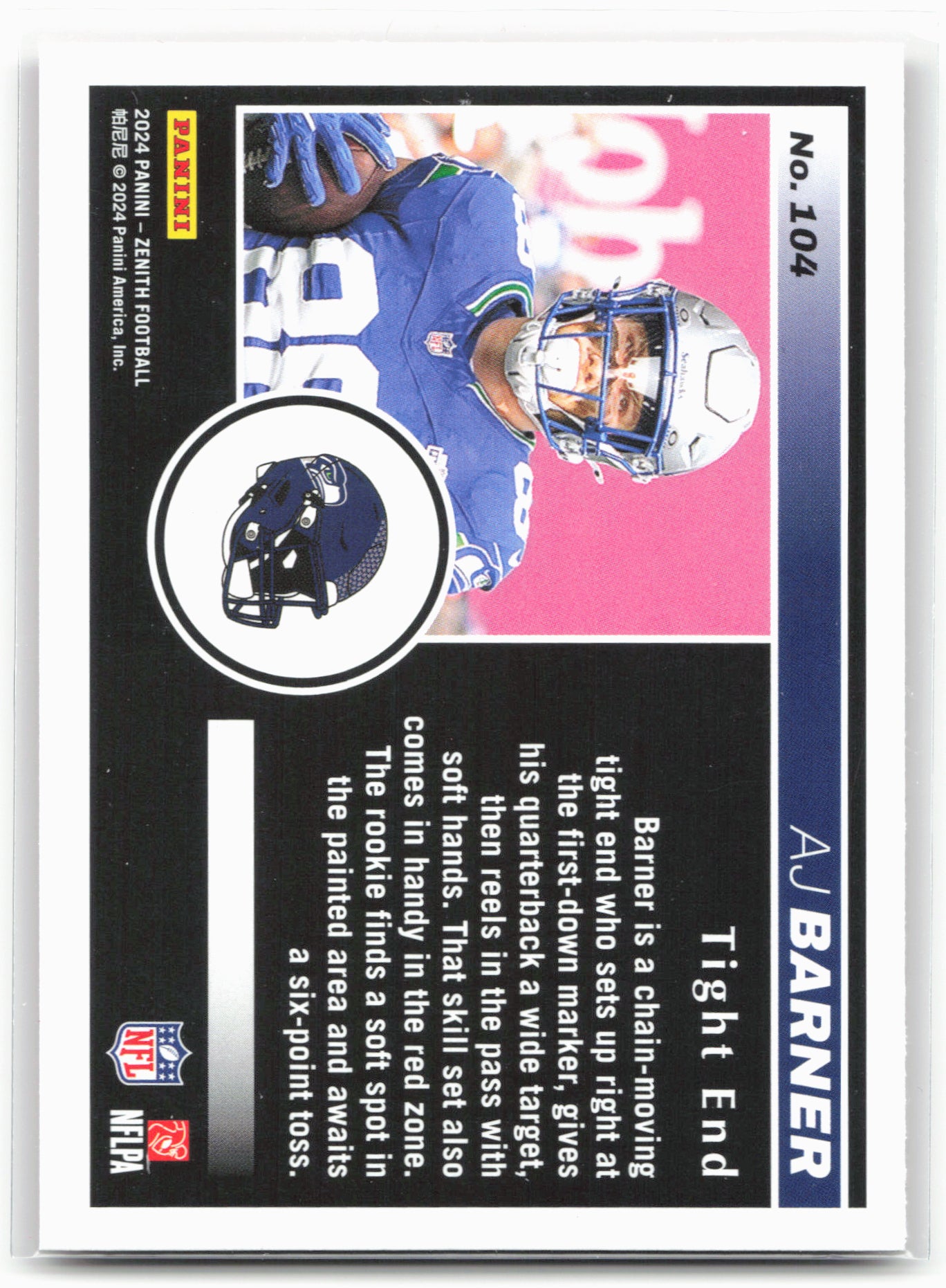 2024 Panini Zenith #104 AJ Barner No Huddle