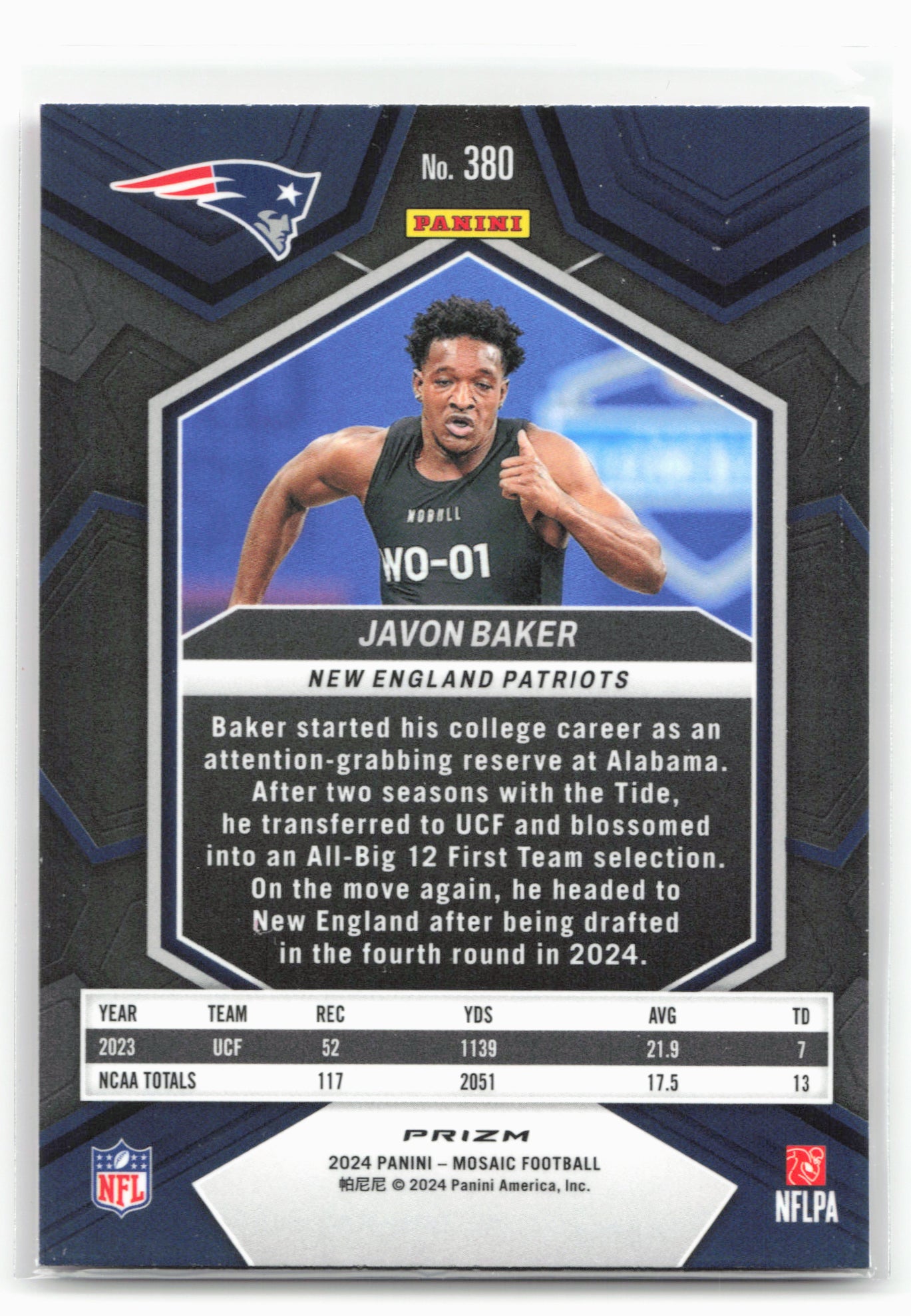 2024 Panini Mosaic #380 Javon Baker Mosaic Camo Pink