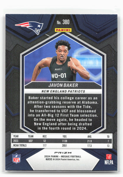 2024 Panini Mosaic #380 Javon Baker Mosaic Camo Pink