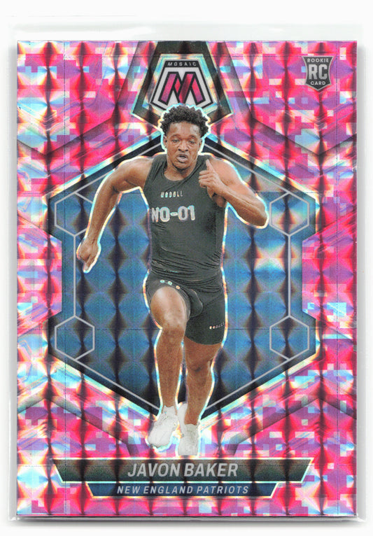 2024 Panini Mosaic #380 Javon Baker Mosaic Camo Pink