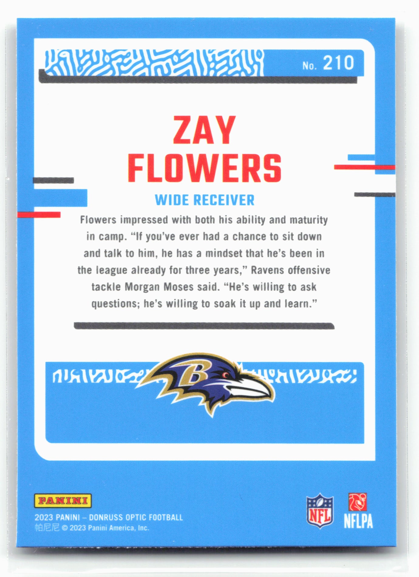 2023 Donruss Optic #210 Zay Flowers