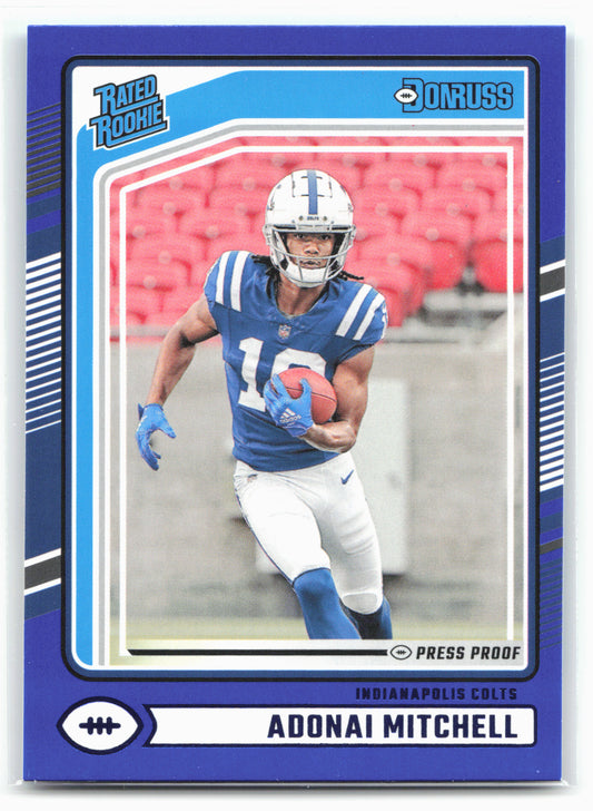 2024 Donruss #343 Adonai Mitchell Press Proof Blue