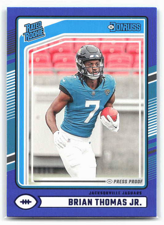 2024 Donruss #313 Brian Thomas Jr. Press Proof Blue