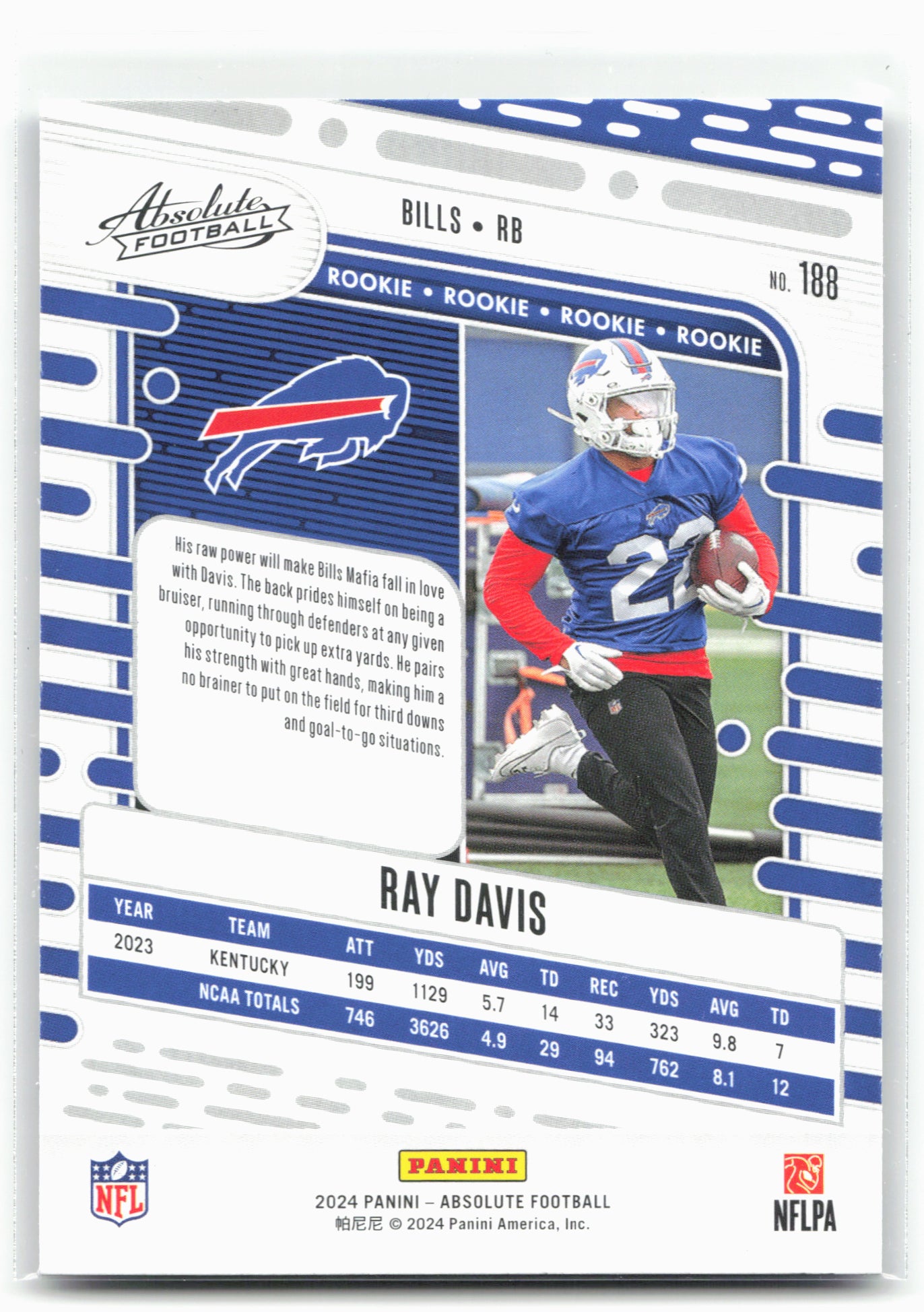2024 Panini Absolute #188 Ray Davis Retail