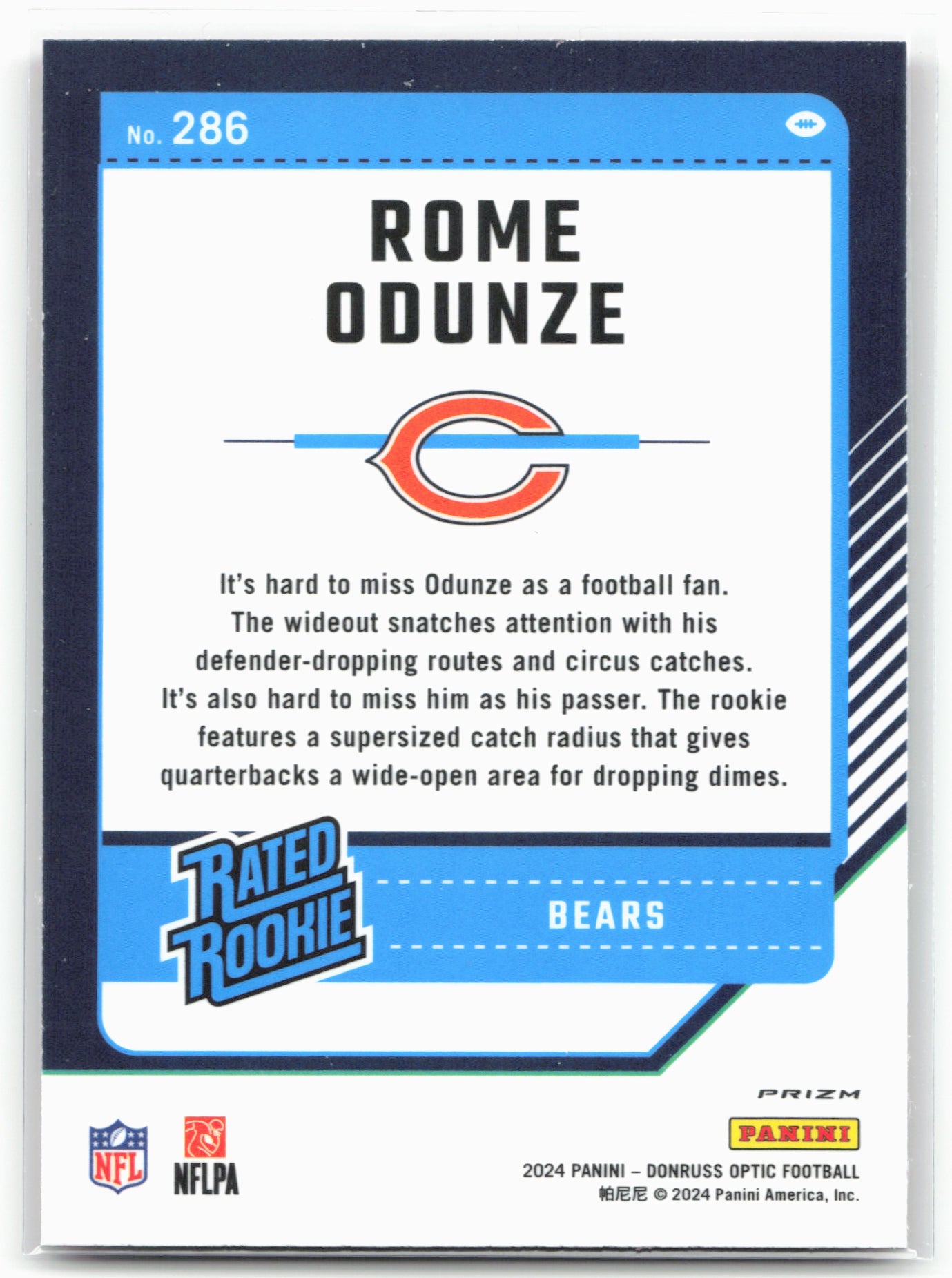 2024 Donruss Optic #286 Rome Odunze Pink