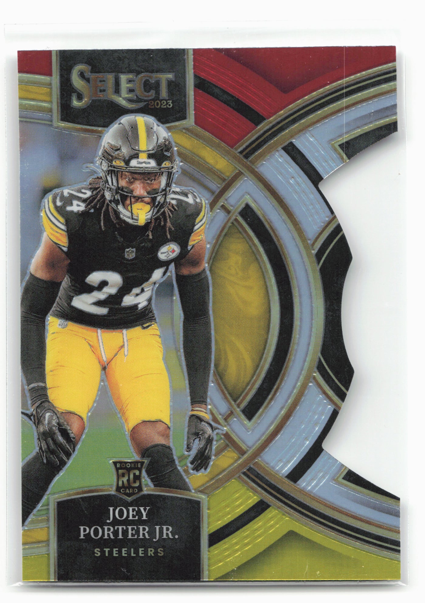 2023 Panini Select #179 Joey Porter Jr. Red and Yellow Prizms Die Cuts
