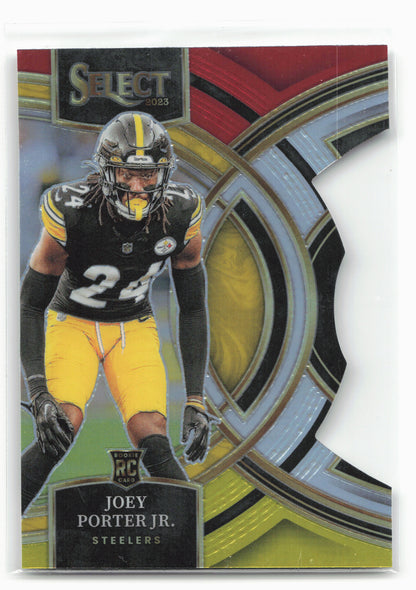 2023 Panini Select #179 Joey Porter Jr. Red and Yellow Prizms Die Cuts
