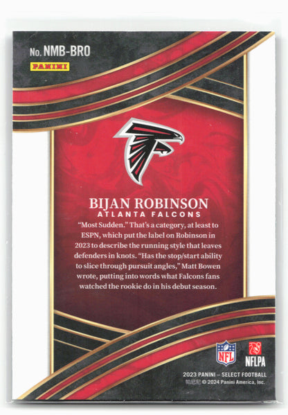 2023 Panini Select #NMB-BRO Bijan Robinson Numbers