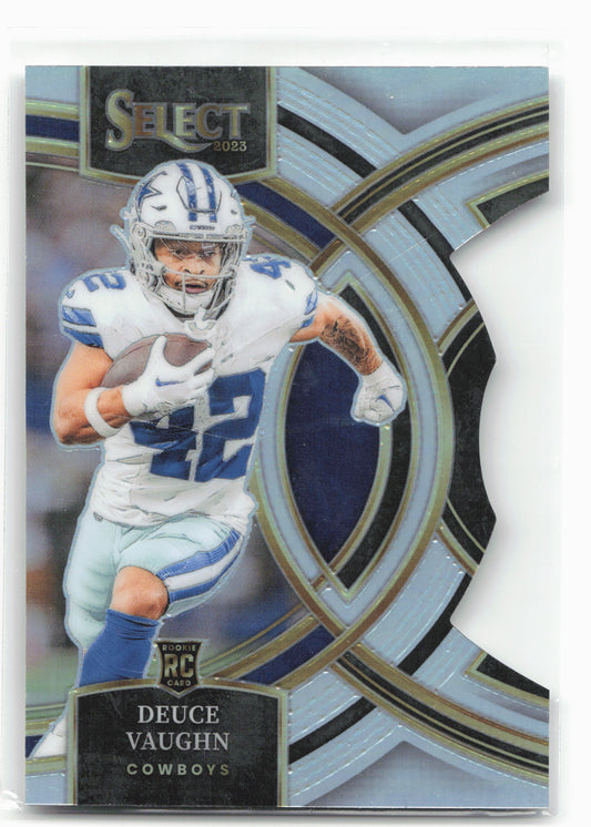 2023 Panini Select #128 Deuce Vaughn Silver Prizms Die Cuts