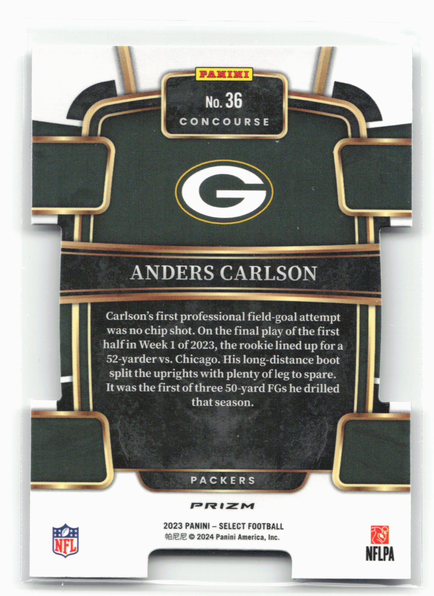2023 Panini Select #36 Anders Carlson Silver Prizms Die Cuts