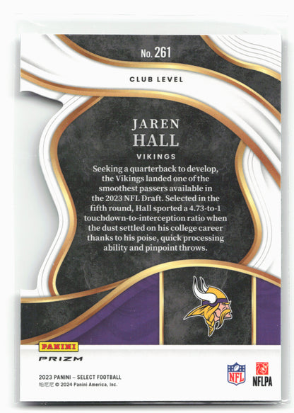 2023 Panini Select #261 Jaren Hall Silver Prizms Die Cuts