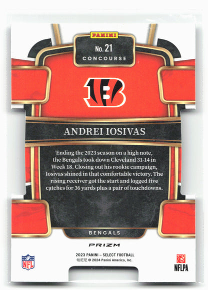 2023 Panini Select #21 Andrei Iosivas Silver Prizms Die Cuts