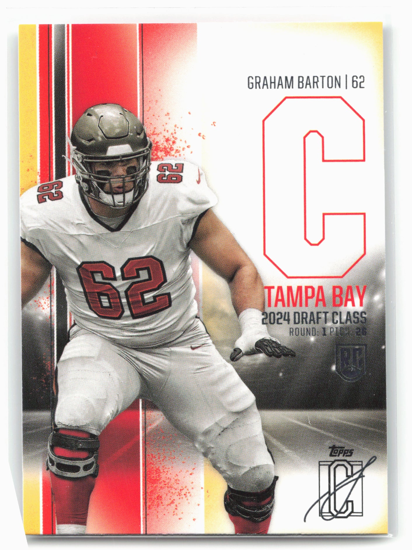 2024 Topps Signature Class #185 Graham Barton Red & Yellow