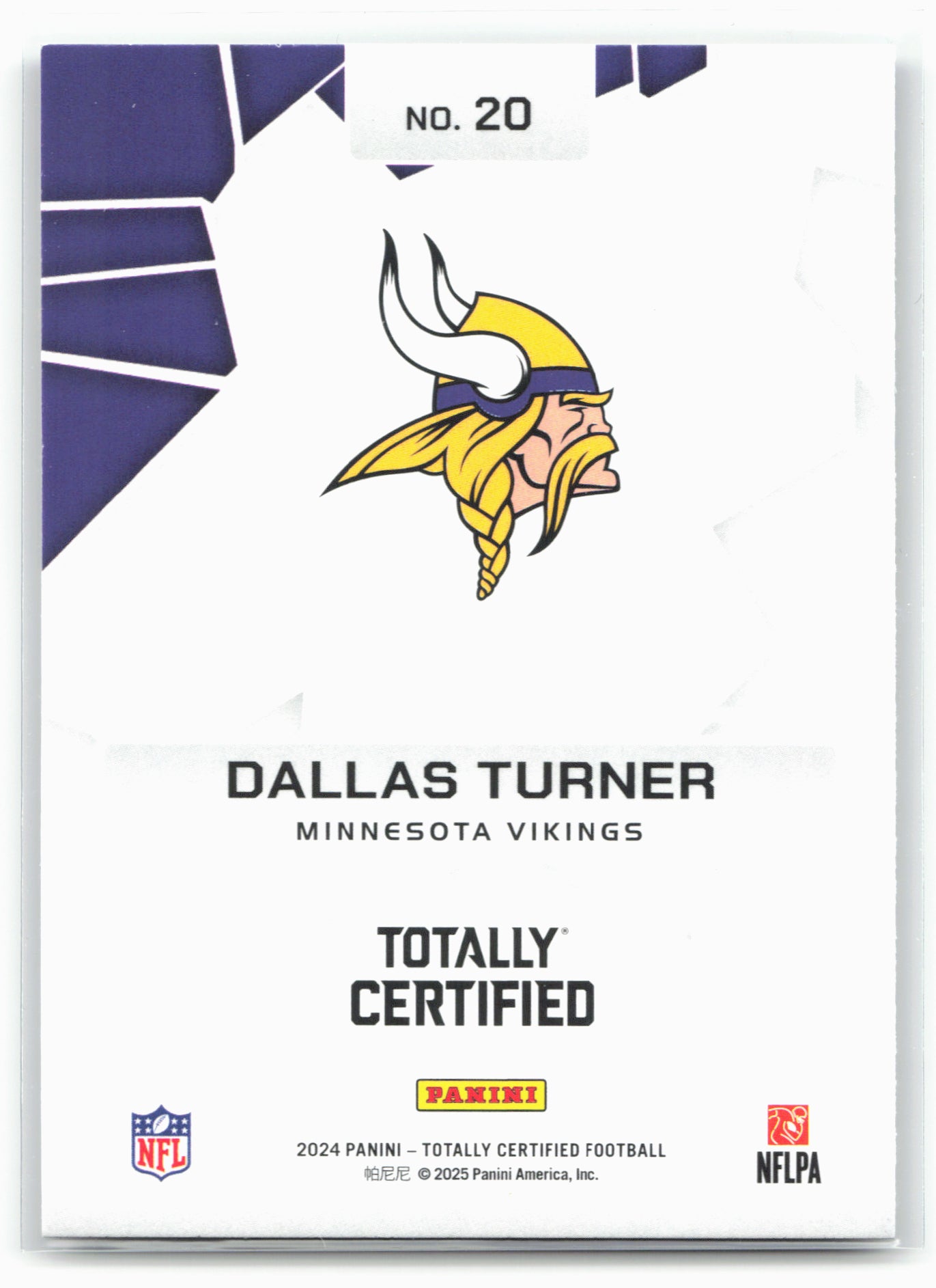 2024 Panini Totally Certified #20 Dallas Turner Intriguing Players
