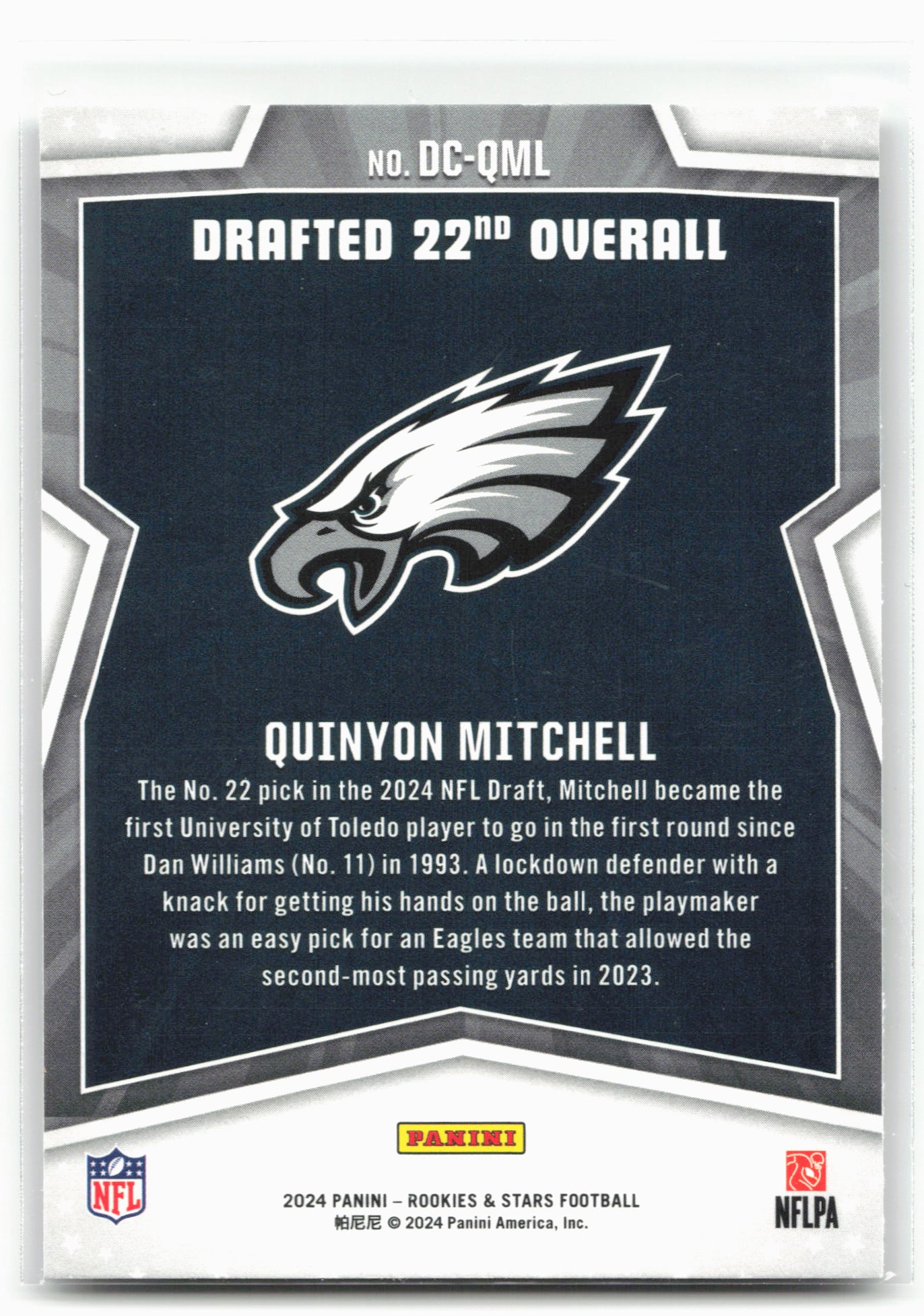 2024 Panini Rookies & Stars #DC-QML Quinyon Mitchell Draft Class