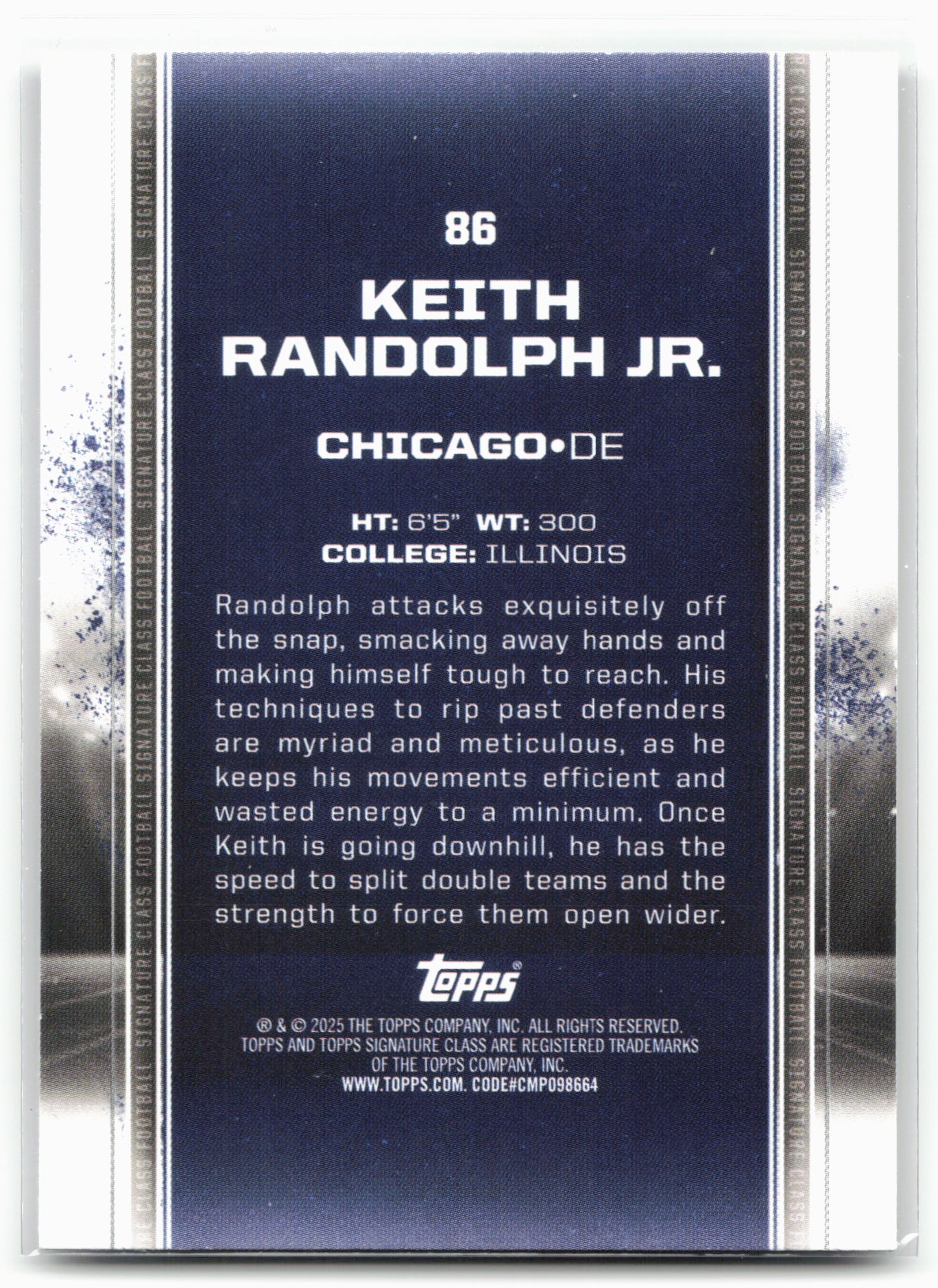 2024 Topps Signature Class #86 Keith Randolph Jr. Bronze