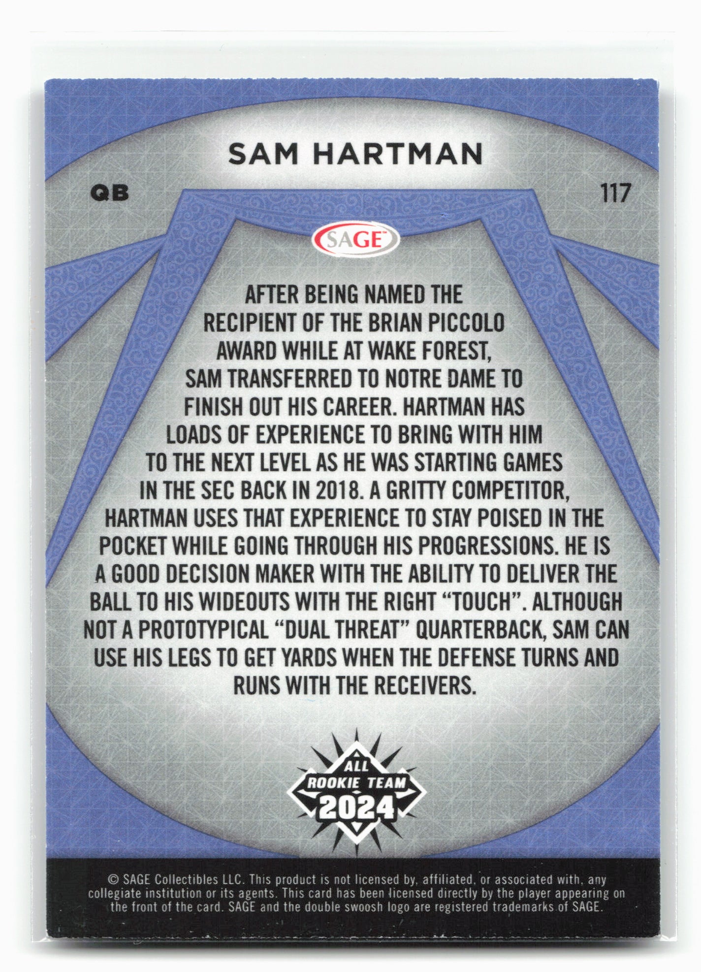 2024 SAGE HIT #117 Sam Hartman