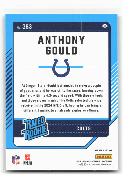 2024 Donruss #363 Anthony Gould Optic Rated Rookies Preview Red Wave