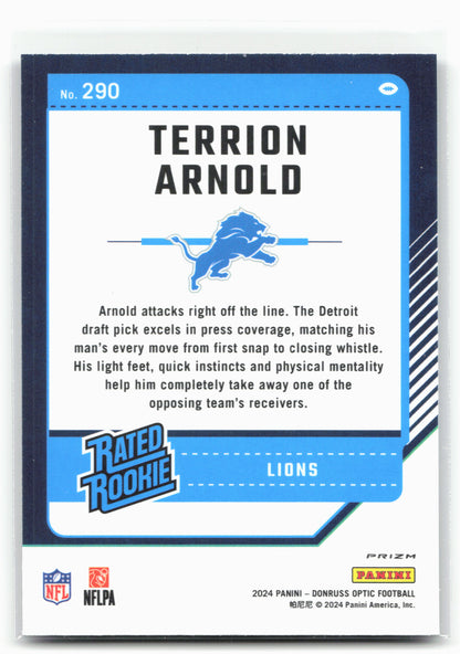 2024 Donruss Optic #290 Terrion Arnold Purple Shock
