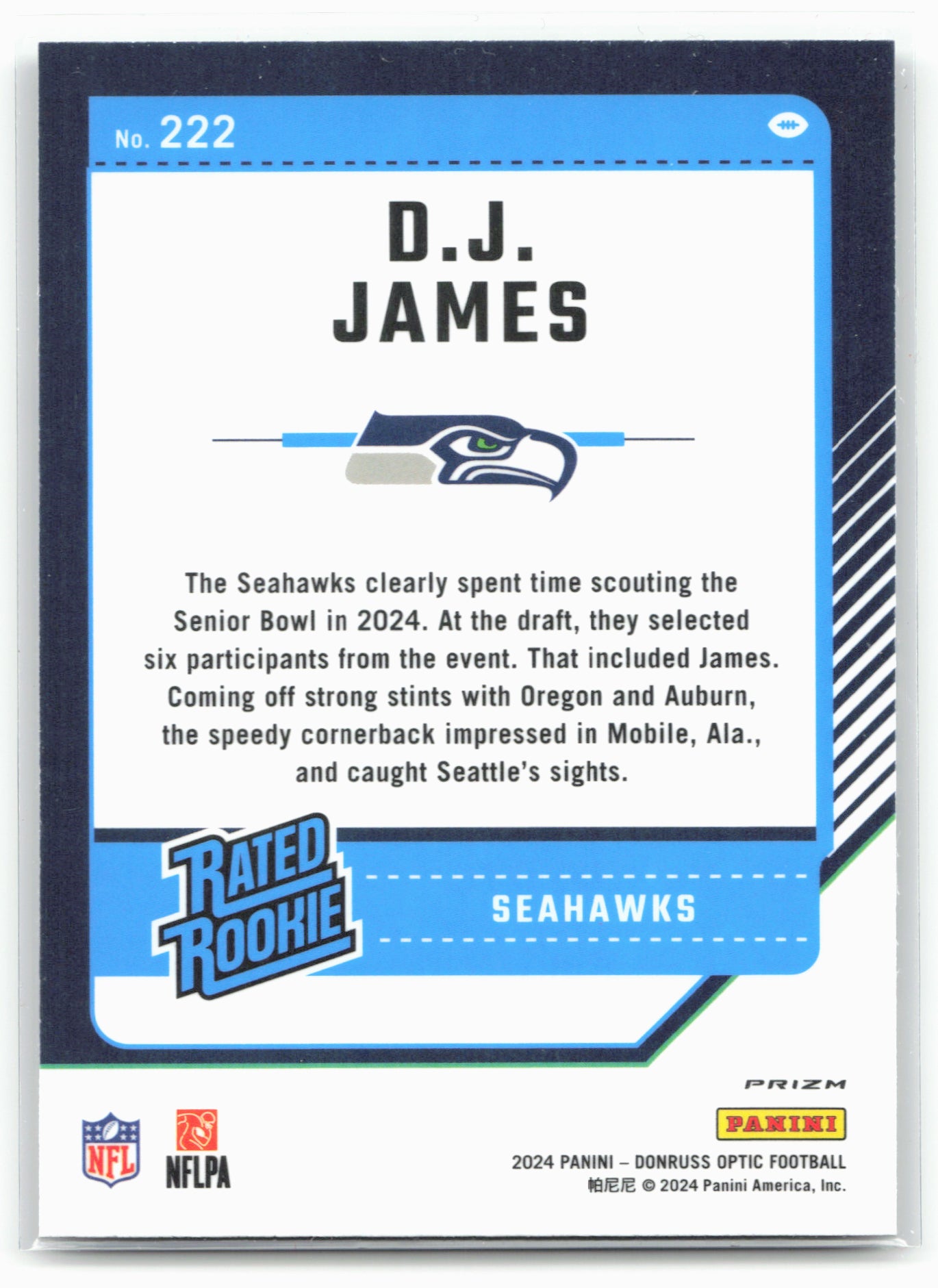 2024 Donruss Optic #222 D.J. James Holo