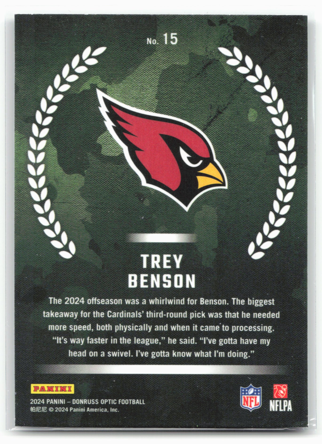 2024 Donruss Optic #15 Trey Benson Rookie Recruits