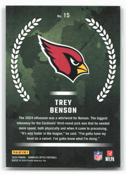 2024 Donruss Optic #15 Trey Benson Rookie Recruits