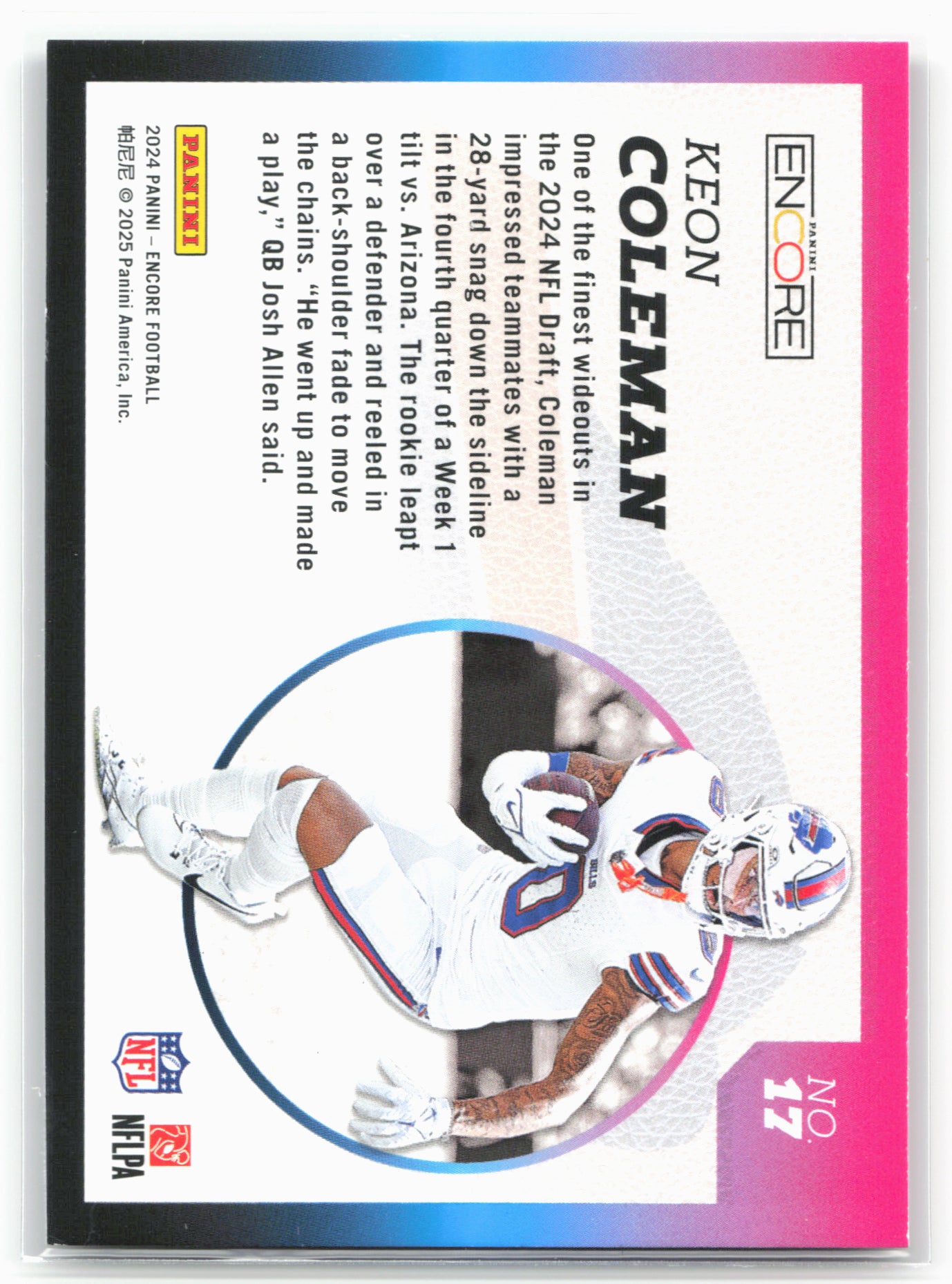 2024 Panini Encore #17 Keon Coleman Rookie Aurora