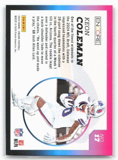 2024 Panini Encore #17 Keon Coleman Rookie Aurora