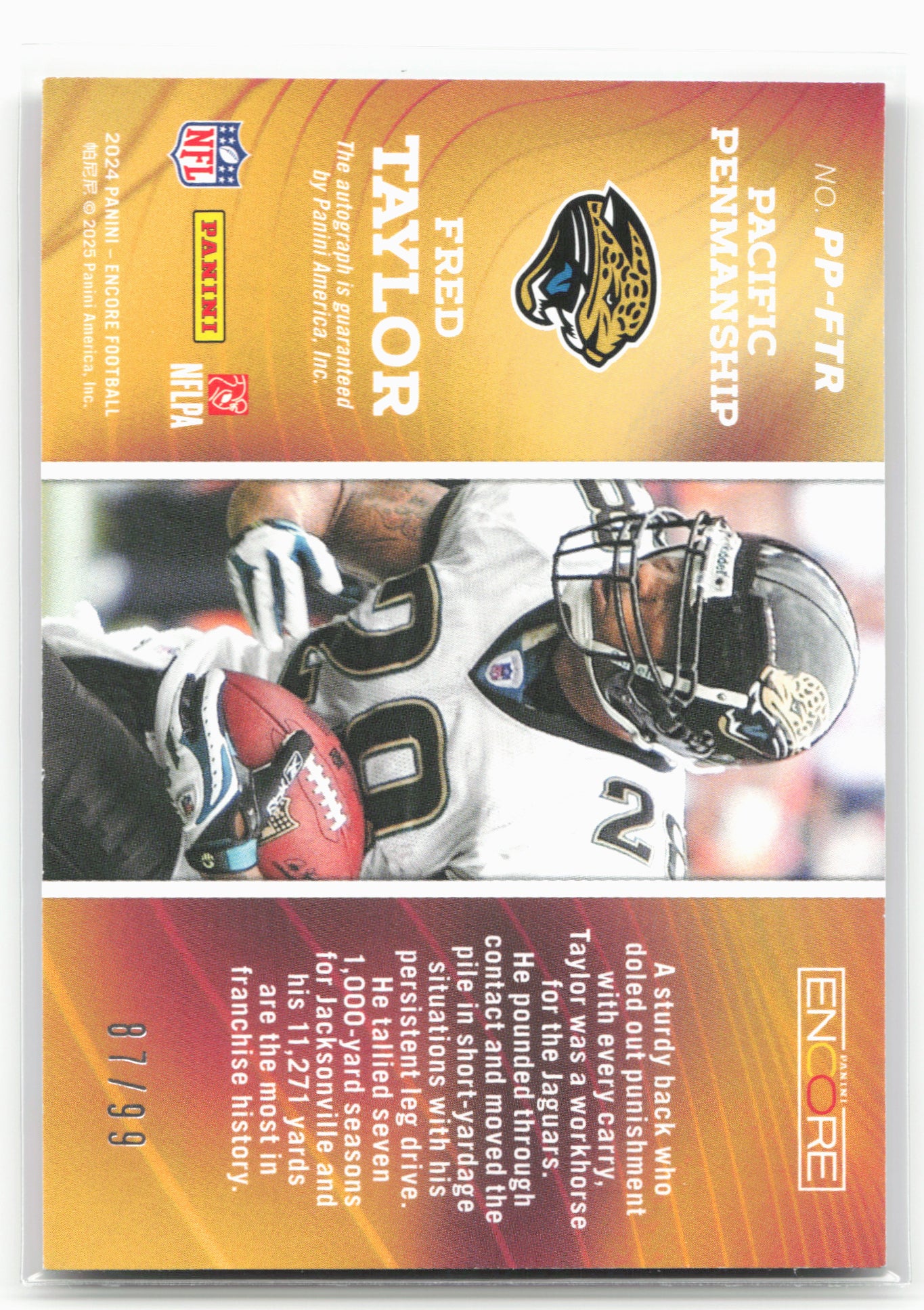 2024 Panini Encore #PP-FTR Fred Taylor Pacific Penmanship #/99