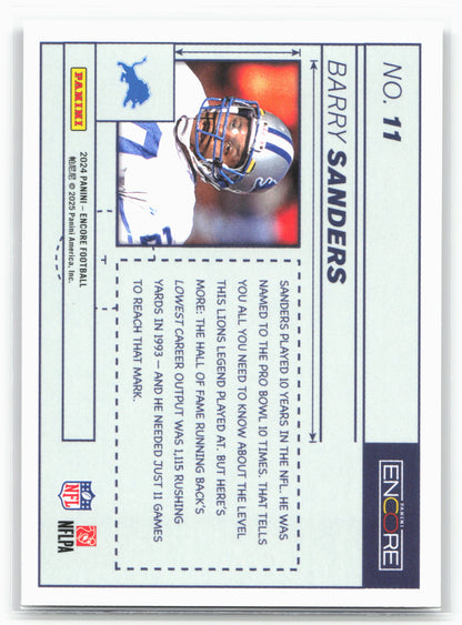 2024 Panini Encore #11 Barry Sanders Blue Prints