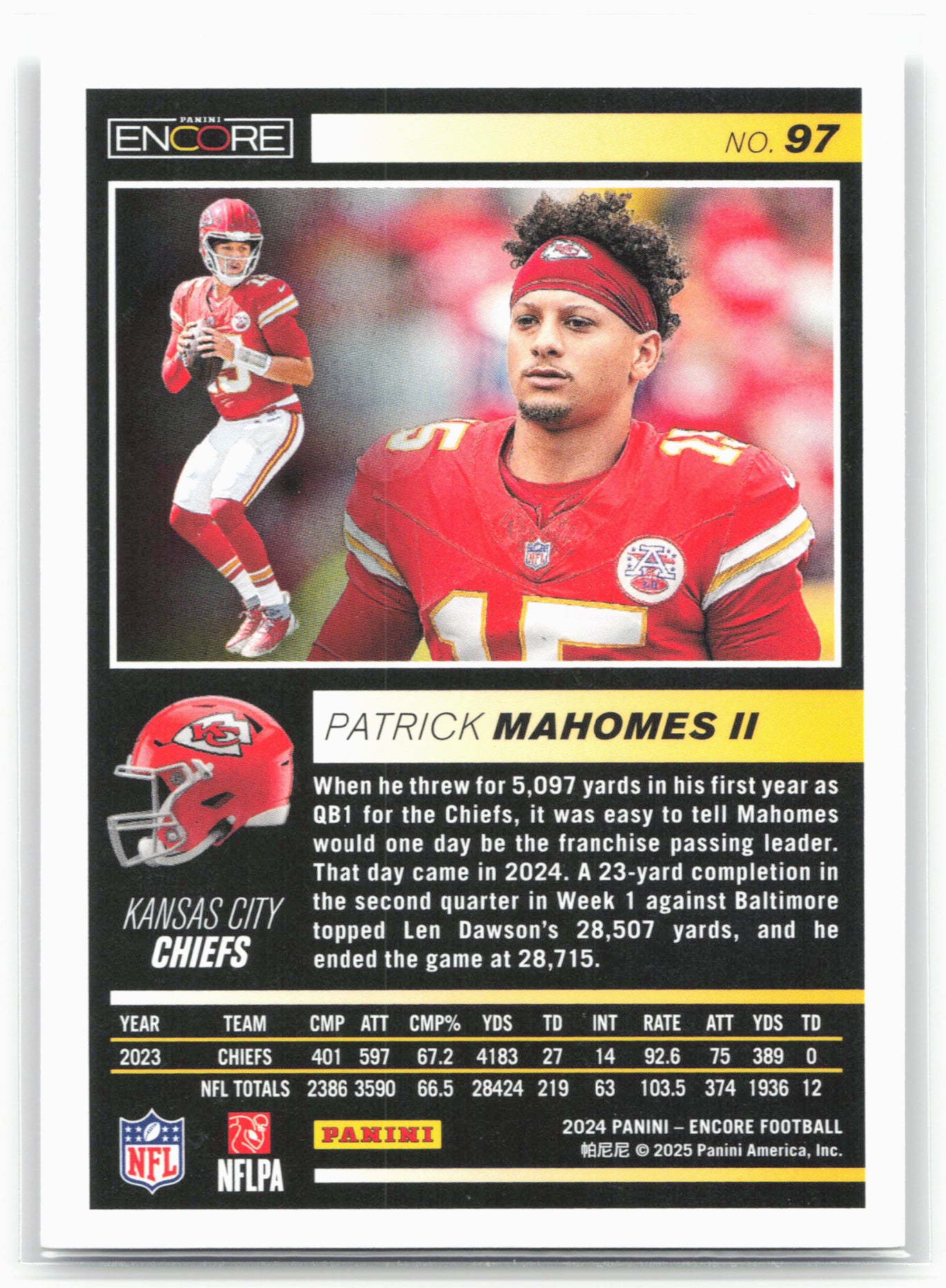 2024 Panini Encore #97 Patrick Mahomes II 26531