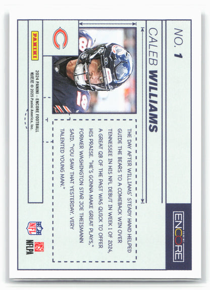2024 Panini Encore #1 Caleb Williams Blue Prints
