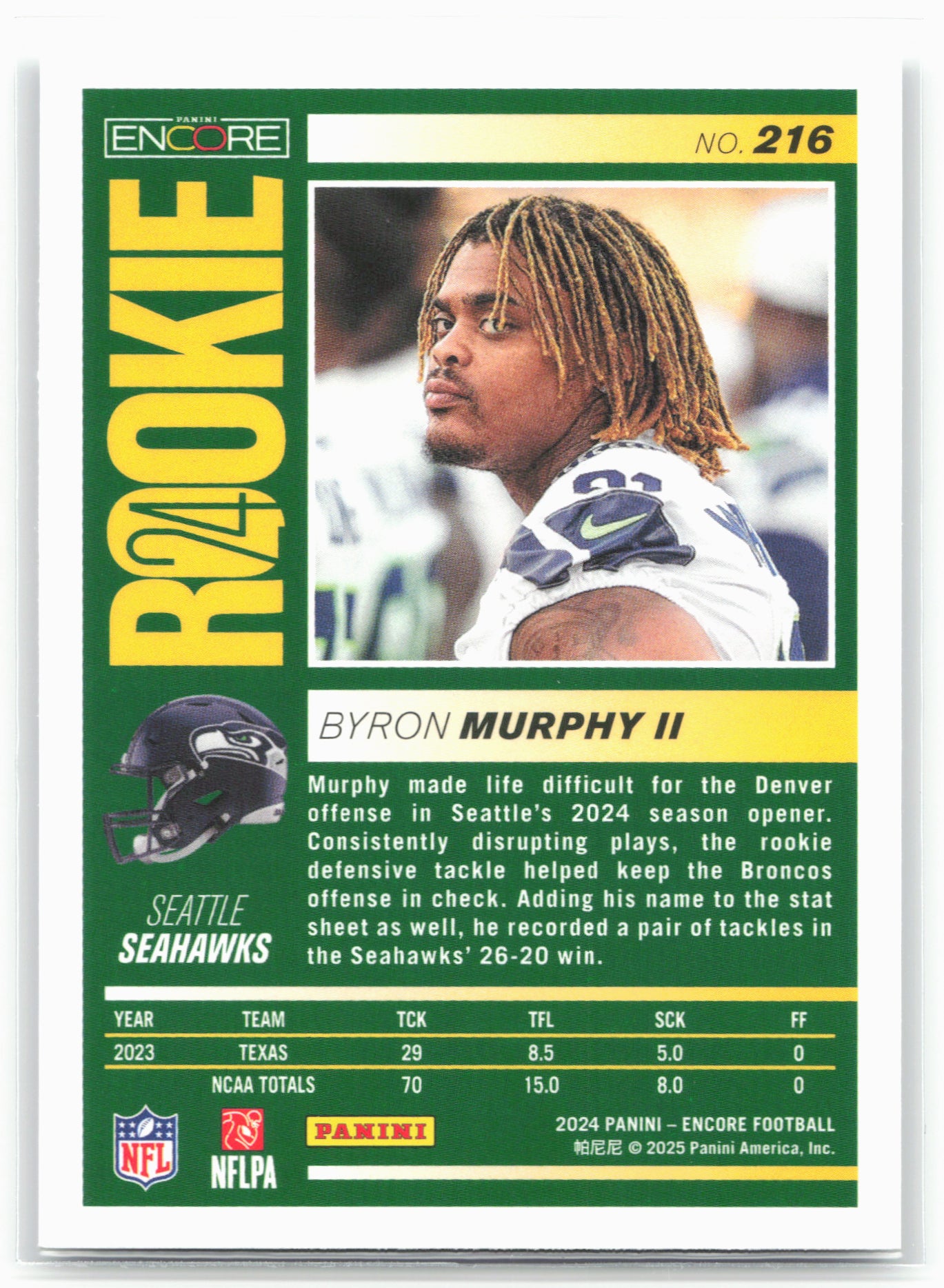 2024 Panini Encore #216 Byron Murphy II 26533