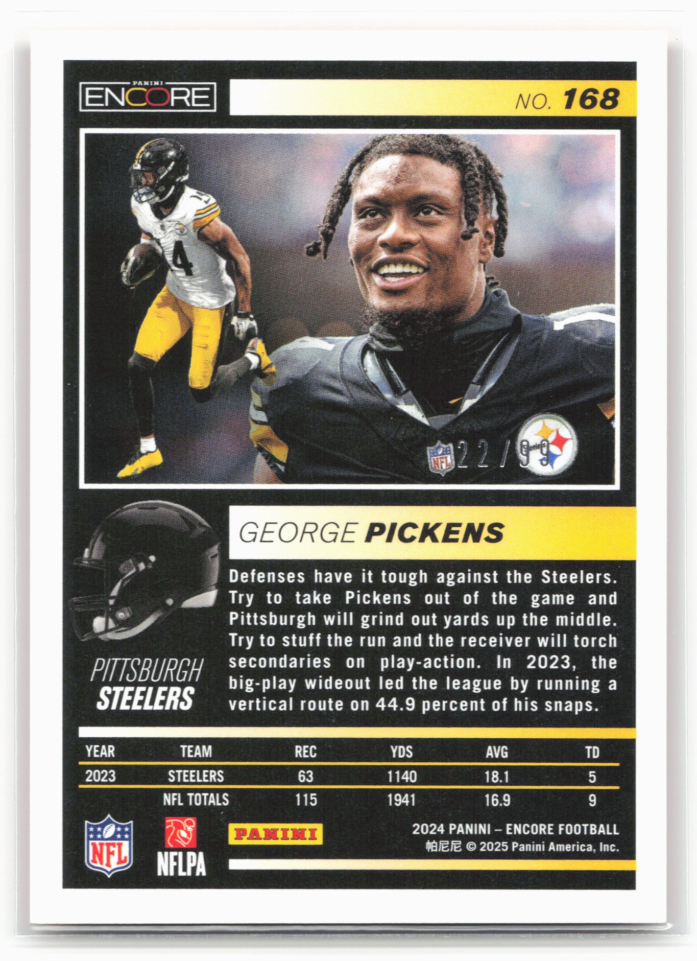 2024 Panini Encore #168 George Pickens Orange #/99