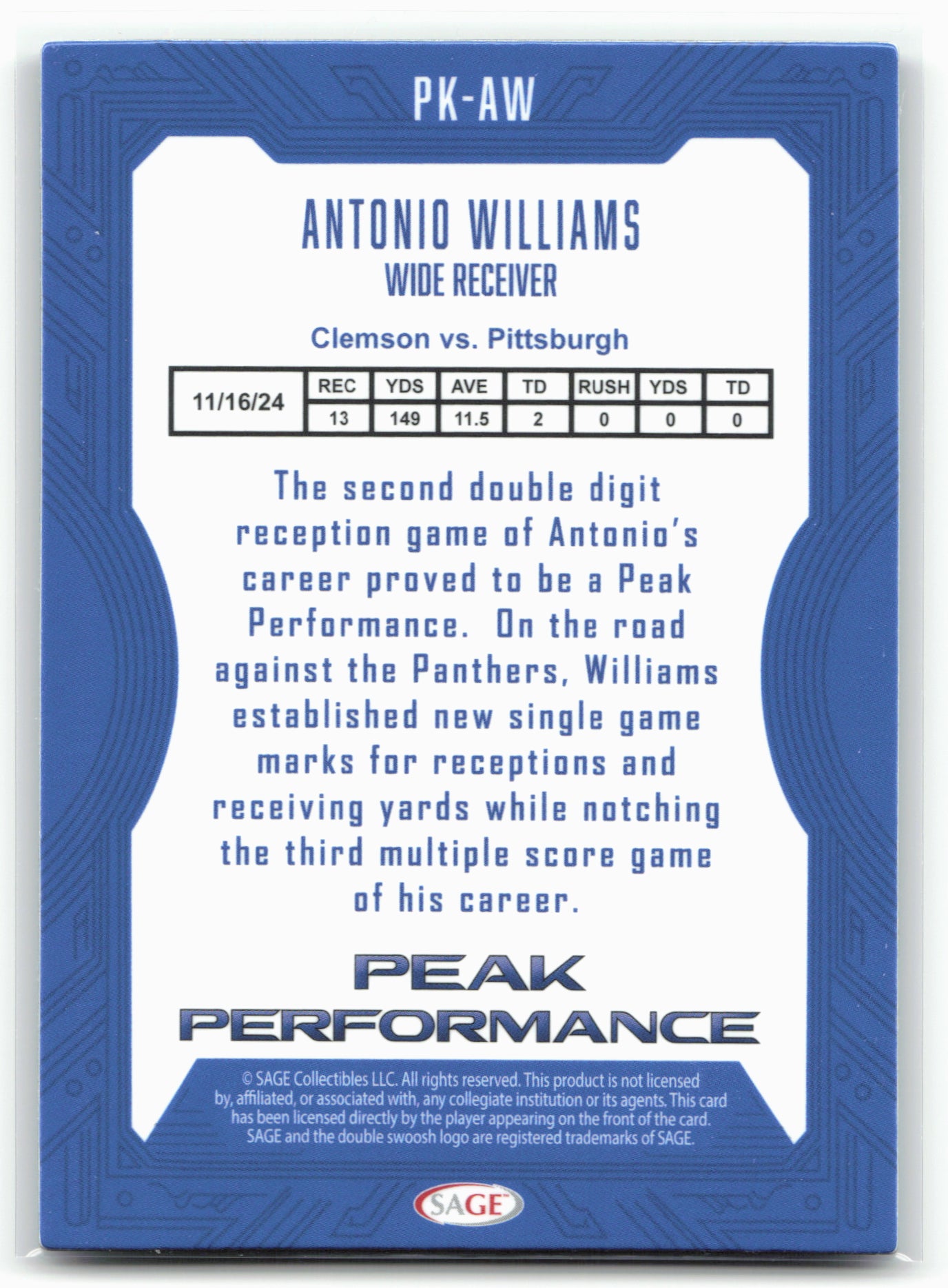 2026 SAGE #PK-AW Antonio Williams Mosaic