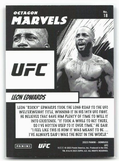 2023 Donruss UFC #18 Leon Edwards Octagon Marvels